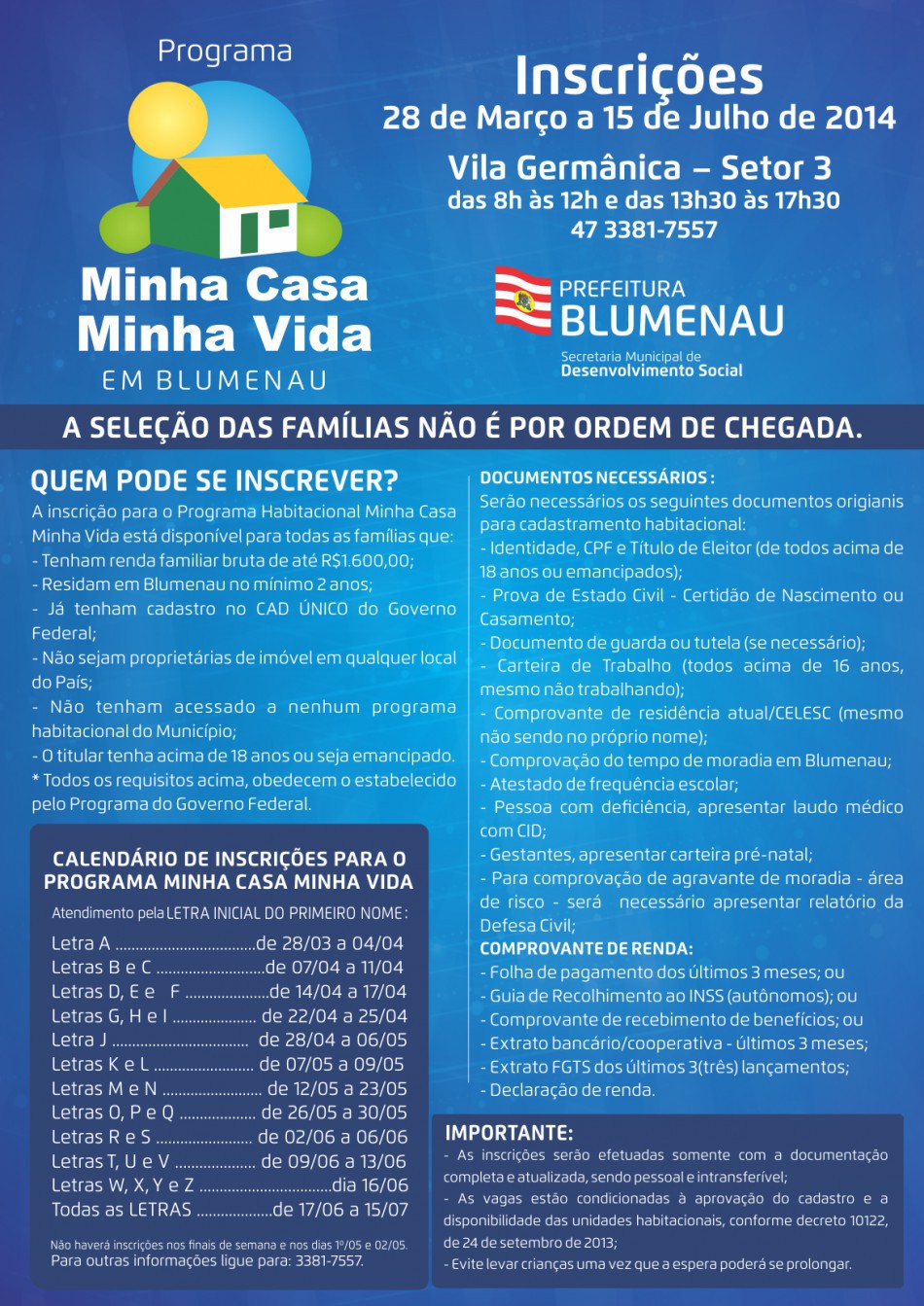 Minha Casa Minha Vida chega a última etapa de inscrições