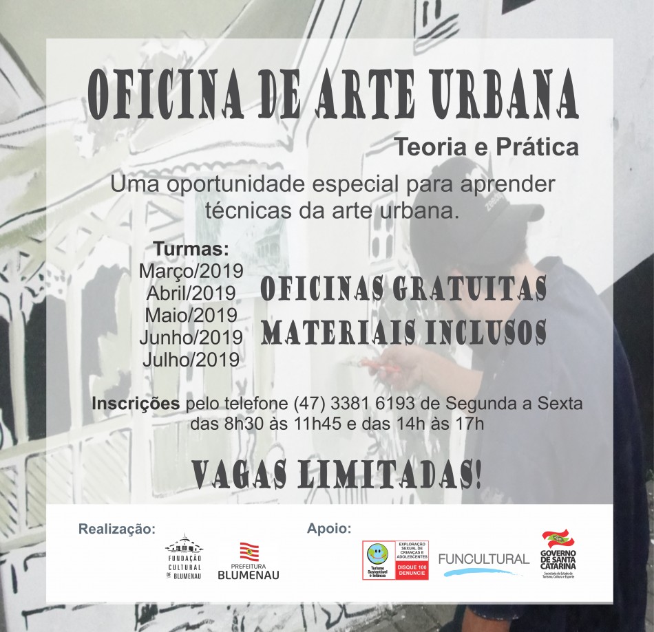 Oficina gratuita de Arte Urbana continua com vagas abertas